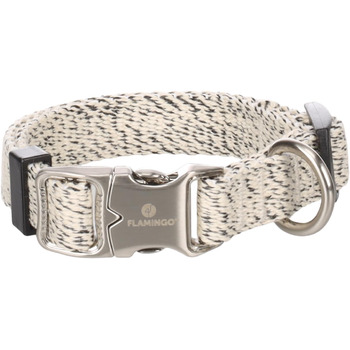 Нашийник для собаки Flamingo Lago білий/чорний XS 20-35см 15мм - Регульований, з хромованою кліпсою та кільцем для повідця Lago XS