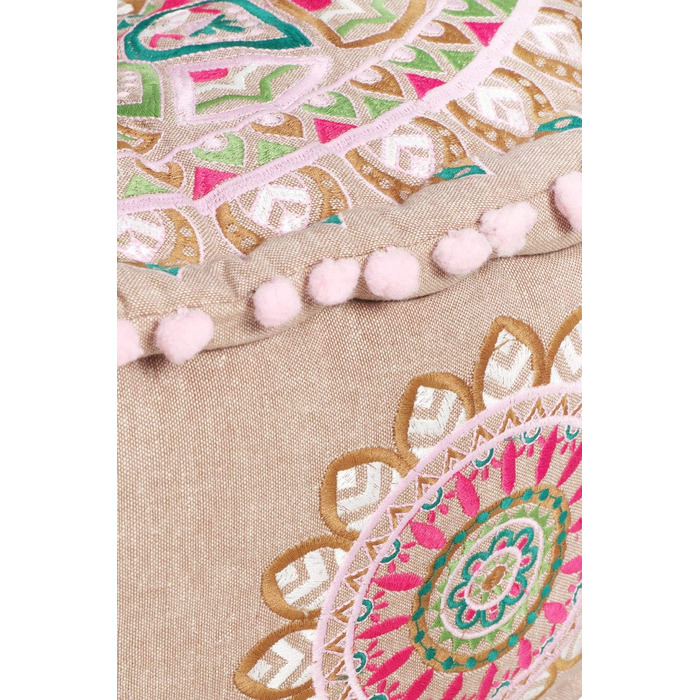 Круглий бавовняний пуф/табурет -1- ø 50 см з наповнювачем Подушка на підлогу/Подушка на сидіння/Східний стиль Вишитий пуф/Підніжжя/Табурет як східний декор