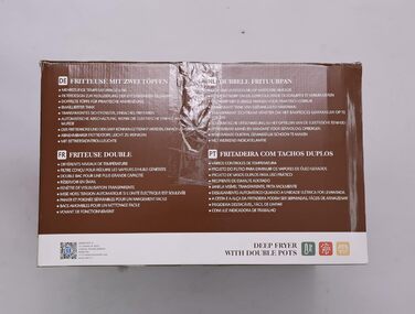 Велика подвійна фритюрниця Aigostar з 2 кошиками, 6-літрова фритюрниця з функцією холодної зони, 3600 Вт, оглядове вікно, регульований рівень нагріву до 190C, міцна та проста в догляді, чорна