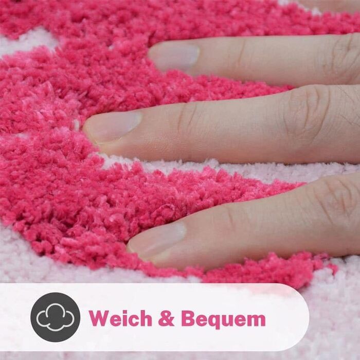 Килимок для ванної Get Naked 50x80 см, нековзний килимок для ванної Get Naked, що миється, м&39який та зручний абсорбуючий килимок для ванної кімнати, рожевий 50 x 80 см