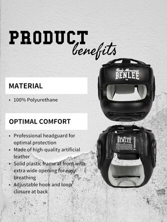 Захист для голови BENLEE зі штучної шкіри FACESAVER чорний, розмір S/M