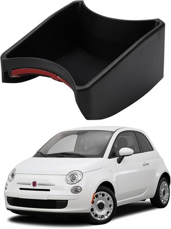 Коробка для зберігання на центральній консолі для Fiat 500 2011-2015 років, центральний підлокітник, органайзер для ручного гальма, внутрішня коробка для зберігання лотка (не підходить для 2015 500C і 2015 500 POP)