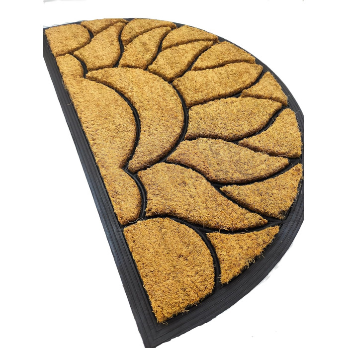 Килимок BaWoTec преміум-класу з кокосу, надзвичайно товстий, килимок для дверей, мотив полум&39я, напівкруглий