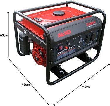 Генератор AL-KO 3500-C (потужність двигуна 2,8 кВт, об&39єм 212 куб. см, 4-тактний двигун, 2 розетки 230 В, 1 розетка 12 В, великий бак для тривалої роботи)