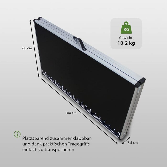 Складаний алюмінієвий стіл для шпалер TRUTZHOLM 300x60 см Багатофункціональний стіл із практичною вимірювальною шкалою Вантажопідйомність до 30 кг, стійка МДФ-плита товщиною 3 мм