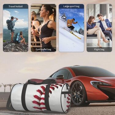 Спортивна сумка-мішок для подорожей та спорту, з принтом Шнурівка бейсбольного м'яча, чорна, універсальний розмір, дорожня сумка