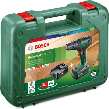 Акумуляторний шуруповерт Bosch UniversalDrill 18V (2 акумулятора, 18 вольт, у кейсі)