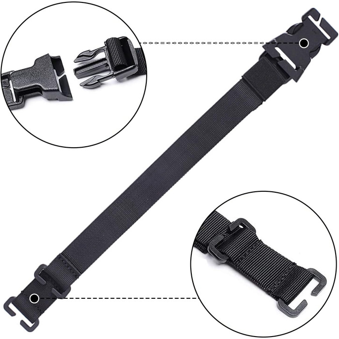 Пояс для рюкзака Molle з 6 елементів, пояс для рюкзака Tactical Rush Tier System з подовжувальним модулем, компресійні ремені для зовнішнього використання, чохол, ремінь для спального мішка з пряжками-фіксаторами