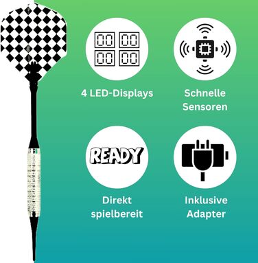 Найкращий спортивний електронний дартс у Ковентрі Електронний дартс зі світлодіодними дисплеями Електронний дартс з 12 дартсами та запасними наконечниками Високоякісний дартс-машина для 16 гравців