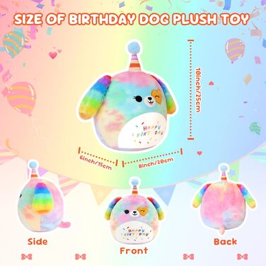 З днем народження м&39яка іграшка 10&39 райдужний песик м&39які іграшки мила плюшева подушка єдиноріг собака плюшева іграшка для дітей дівчинка хлопчик 25 см райдужний песик 25 см