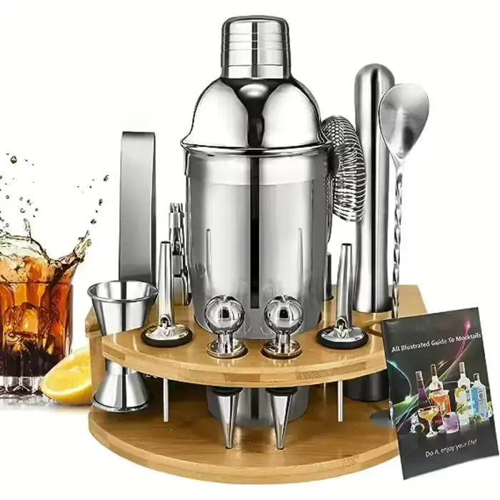 Набір для коктейлів Surmounty B08FR3VLTK 15 предметів, сріблястий