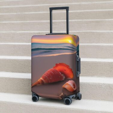 Чохол для валізи Захід Сонця на Морському Узбережжі, міцний захист для багажу, підходить для валіз розміром 45.7-81.3 см, Чорний, Великий розмір