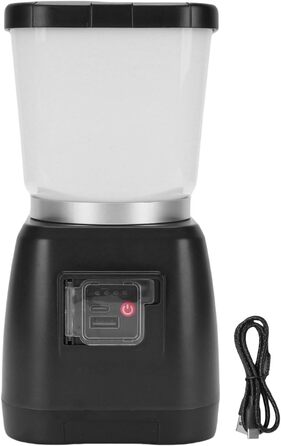 Ліхтар для кемпінгу з ручним керуванням ємністю 6000 мАг, водонепроникний, акумуляторний, подвійний світлодіодний ліхтар IPX7, портативний зарядний пристрій, 22 години роботи, аварійне освітлення для кемпінгу, (ЧОРНИЙ) Чорний