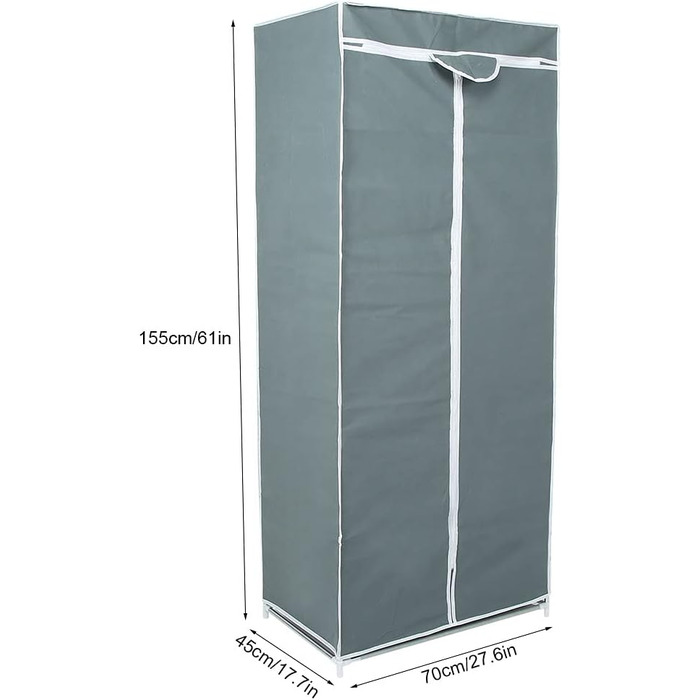 Тип на блискавці, неткане полотно, шафа, полиця, органайзер для зберігання, товстий, міцний, легкий, вологостійкий, для спальні, (сріблясто-сірий)