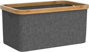 Кошик для білизни складаний 50 л сірий Ідеально підходить як складаний кошик для зберігання Натуральна бамбукова тканина Складаний