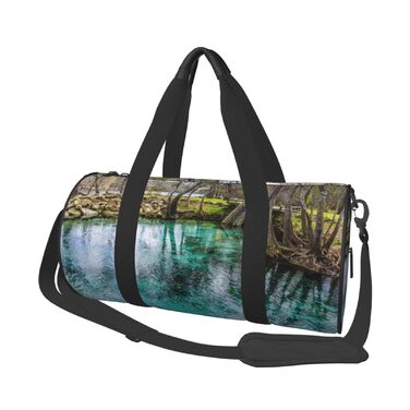 Спортивна сумка для подорожей, малюнок Флорида Спрінгс, Чорна, Універсальний розмір, Дорожня сумка