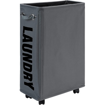 Дюймові великі складні кошики для білизни з колесом, складні мішки для білизни, мішок для одягу (темно-сірий, M) ONE-WAY Dark Grey