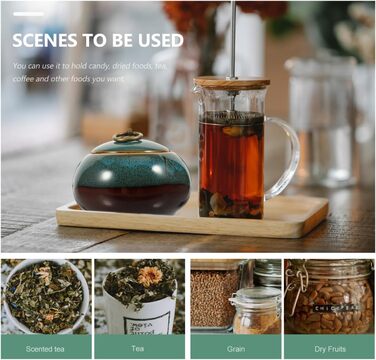 Багатофункціональний керамічний контейнер для зберігання чаю TOYANDONA синього кольору, герметичний для розсипного чаю, кави, сухофруктів, декоративний та практичний для дому та кухні