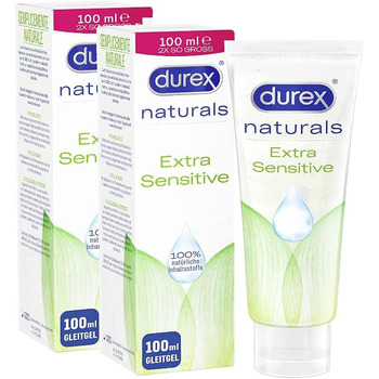 Лубрикант на водній основі Durex Naturals мастило, виготовлене з 100 натуральних інгредієнтів і з формулою інтимного балансу 2 x 100 мл у тюбику