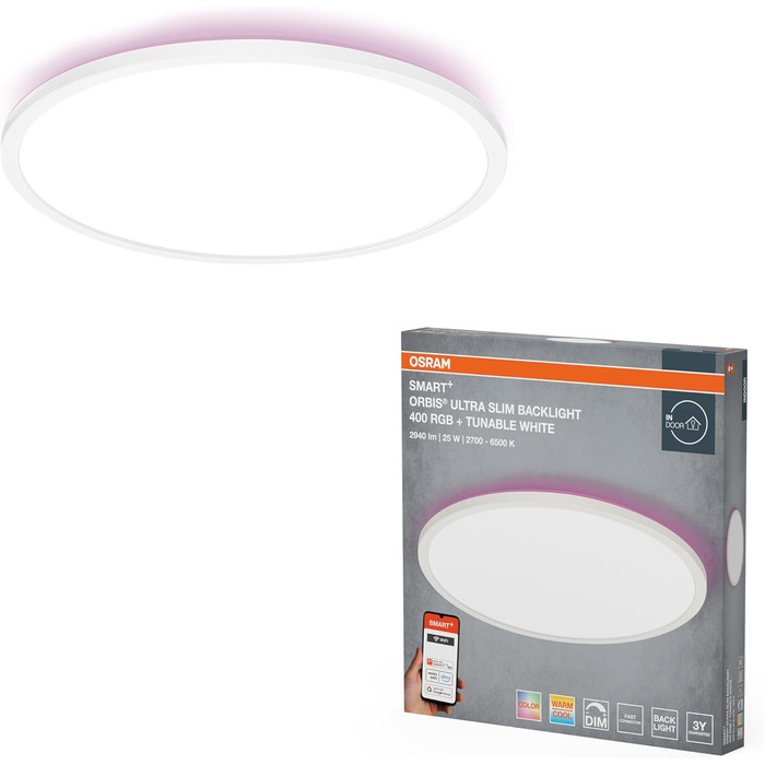 Світлодіодна панель Osram SMART Orbis 400мм, Білий, RGBTW, WiFi, Backlite, Ultraslim