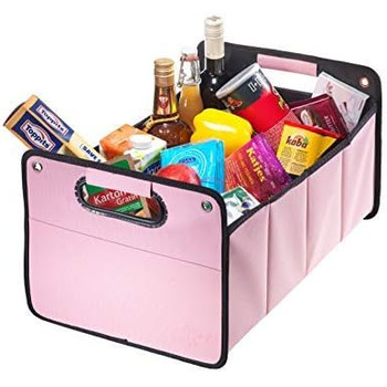 Рожевий - Сумка для багажника автомобіля з поліестеру з міцною основою - Складаний органайзер для автомобільного багажника - Автом