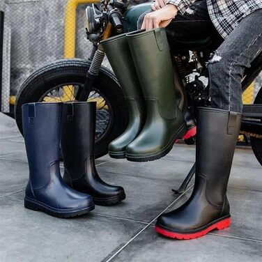 Чоловіче гумове взуття, чоловічі гумові чоботи, гумове взуття для активного відпочинку, чоловічі калоші для міста, низький каблук, водонепроникні, міцні, фіолетово-синє взуття, розмір ЄС 43