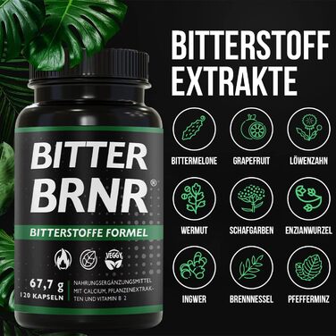 Формула для підтримки травлення та енергетичного обміну Vihado BITTER BRNR, 120 капсул