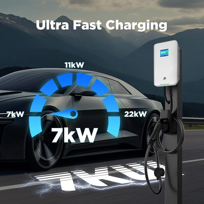 Зарядний пристрій Morec ev тип 2 7кВт 32А однофазний з APP підтримує Bluetooth і WiFi з'єднання ev зарядна станція IEC 62196-2 ста