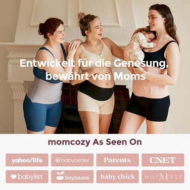 Післяпологовий пояс для живота Momcozy Ergowrap, 3D компресія та підтримка спини для відновлення після кесаревого розтину, безшовний пояс для живота для щоденного носіння та спорту, невидима коригуюча білизна після пологів (короткий, XL) XL Short-Skin Pin
