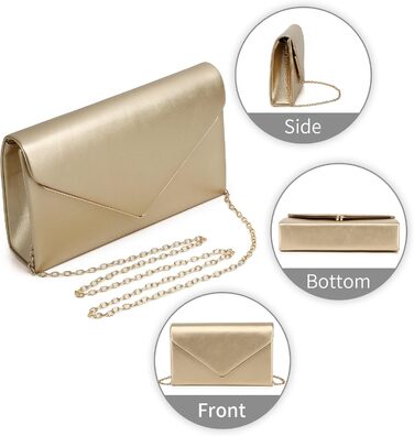 Елегантна клатч-конверт Labair з екошкіри для жінок вечірня сумочка на весілля, урочисті події. Золотий колір