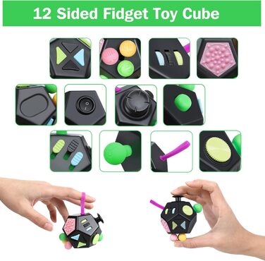 З 12 сторонами, іграшка Infinity Cube Fidget Anti Stress Cube для дорослих, дітей із СДУГ, СДУГ, РАС, СДУГ