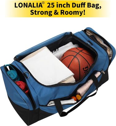 Велика чоловіча дорожня сумка об&39ємом 54 л - спортивна сумка для відпочинку, подорожей, ночівлі та сауни (синя)