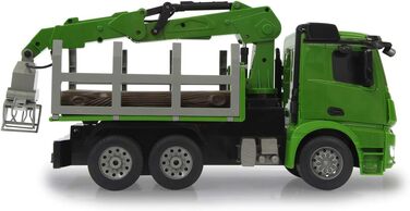 Деревовоз Mercedes-Benz Arocs 120 2,4GHz Повнопривідний, кран та грейфер з дистанційним керуванням, реалістичні звуки з можливістю вимкнення, світло, поворотники, у комплекті колоди.