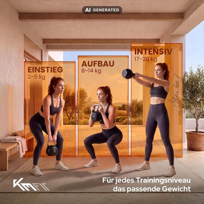 Регульована гиря KM-Fit 2-20 кг, 7 рівнів навантаження для домашнього тренажерного залу
