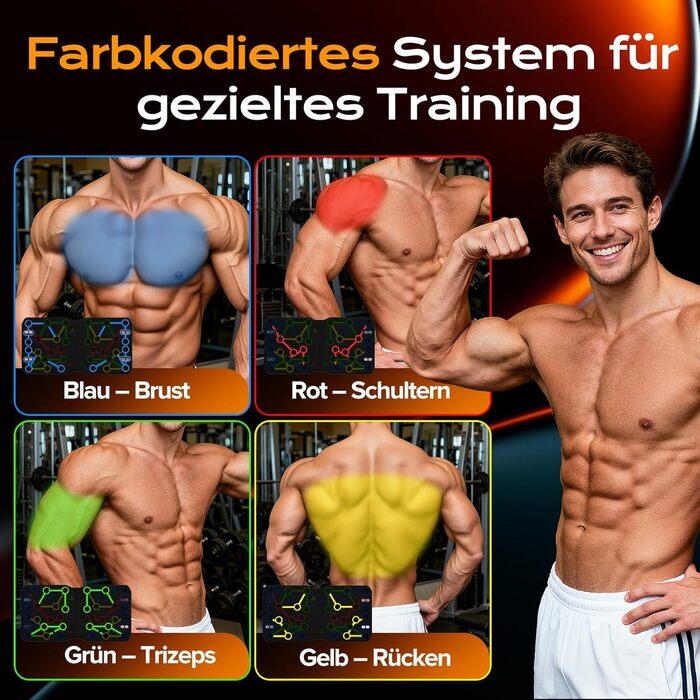 Дошка для віджимань AERLANG, портативна, багатофункціональна, складна, перекладина для віджимань 10-в-1, ручки для віджимань на підлозі, професійне обладнання для силових тренувань з віджимань, різнокольорове