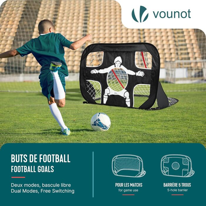 Висувні футбольні ворота, 2 шт., 120 x 80 x 80 см, Дитячі футбольні ворота з сумкою, Портативні складні футбольні ворота для саду, на природі та тренувань 2-в-1