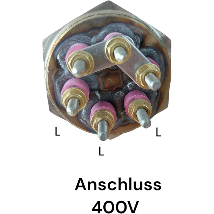 Електричний нагрівальний елемент 400 В з кришкою та захистом від натягу кабелю 3 кВт - 4,5 кВт - 6 кВт - 9 кВт - 12 кВт (6 кВт (3x2 кВт))