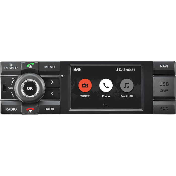 Автомобільна радіостанція Kienzle MCR 1031 NAV Цифрове радіо DAB Bluetooth USB AUX 1-DIN Навігація MP3 WMA