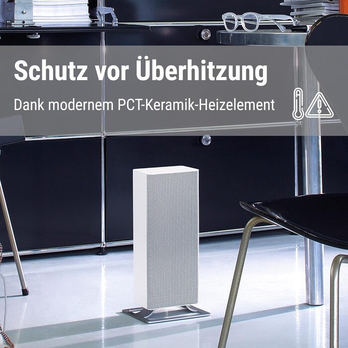 Тепловентилятор Stadler Form Anna з регулятором температури, 2 рівнями нагріву (1200/2000 Вт) та захистом від перекидання, підходить для приміщень площею до 25 м, білий