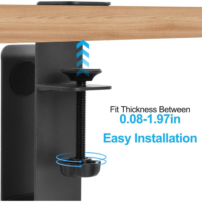 Докено Регульований бічний тримач для ноутбука на стіл, вертикальна підставка без свердління для ноутбука, документів та аксесуарів. Кріплення на край столу.