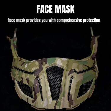 Тактичний швидкий шолом повного покриття шоломи зі сталевою сіткою маска/окуляри полювання косплей захисне спорядження зелений
