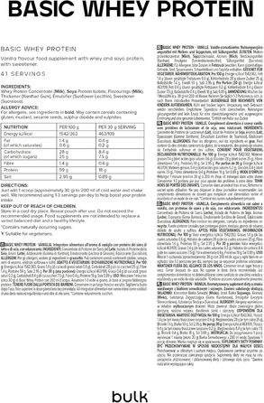 Сироватковий протеїновий порошок Basic Whey – Ваніль, 1,25 кг, 41 порція