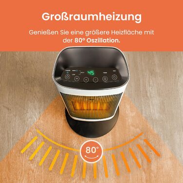 Керамічний вентилятор-обігрівач Pro Breeze з пультом дистанційного керування та 7 режимами нагріву - Електричний радіаційний обігрівач потужністю 2000 Вт із захистом від перегріву та 24-годинним таймером - Енергозберігаючий еко-режим та тиха робота, колив