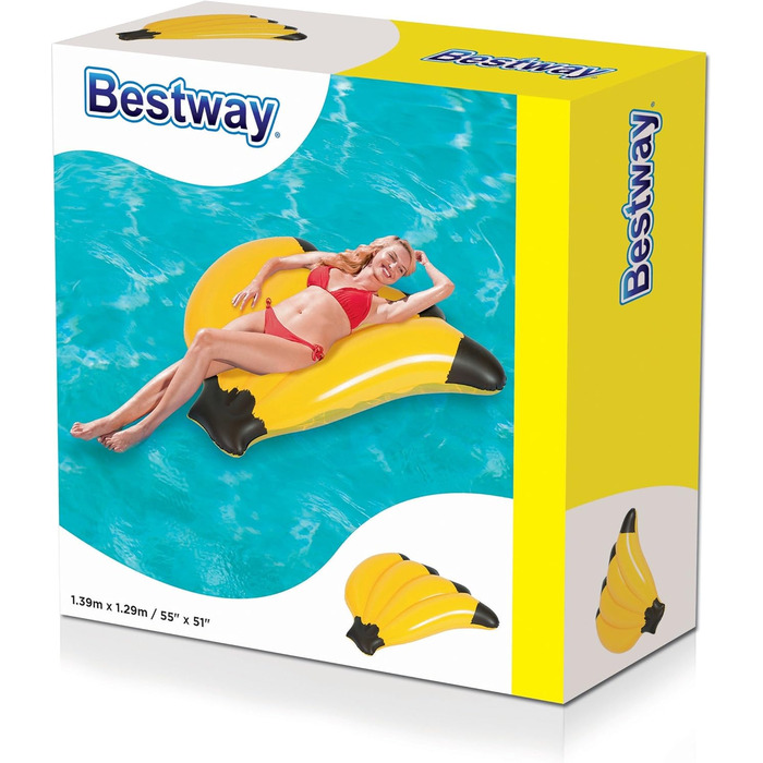 Надувний матрац у формі банана Bestway 43160 Banana Float, 139 x 129 см