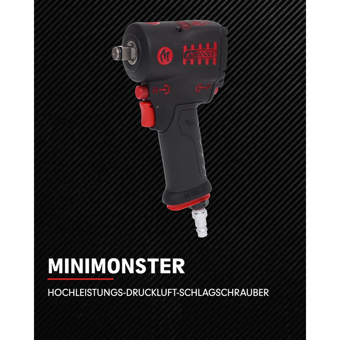 Високопродуктивний ударний гайковерт стиснене повітря miniMONSTER 1/2 515.1270 I 3-кратний попередній вибір крутного моменту 965,