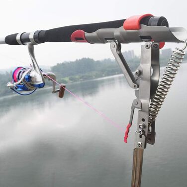 Автоматичний пружинний тримач для вудки з нержавіючої сталі, міцний регульований тримач для вудки на 360, підтримка для вудки, 2-Pack