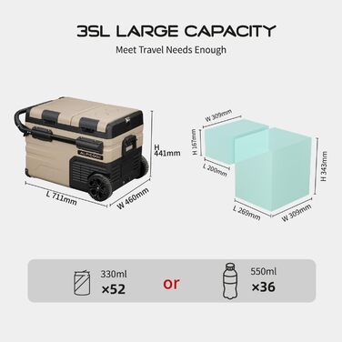 Автомобільний холодильник Alpicool TAW35 35 л Морозильна камера Портативний компресорний автомобільний холодильник 12/24V з електр