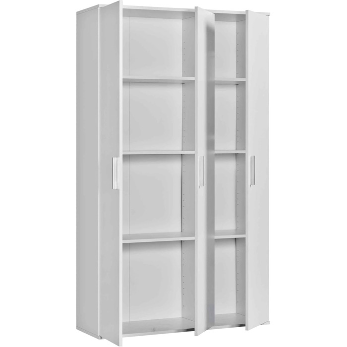 Багатофункціональна шафа з ламінованої деревини з 3 дверцятами на петлях та 6 полицями. Розміри LAP приблизно 95,6 x 167 x 33,4 см