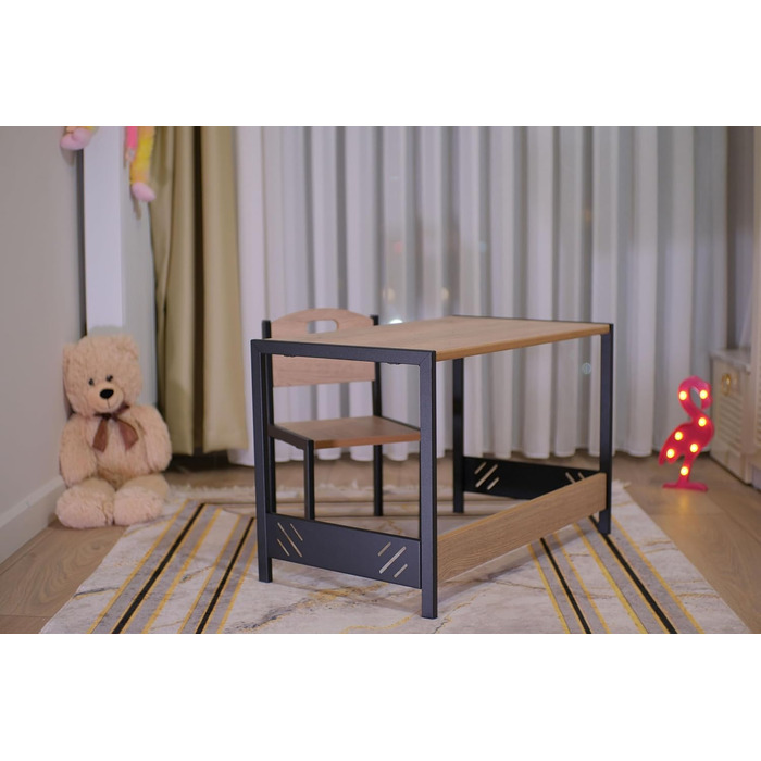 Промислове житло Ігровий стіл - Стіл для занять - Дитячий стіл і стільці - Дитячий письмовий стіл - Монтессорі - Меблі для дитячої