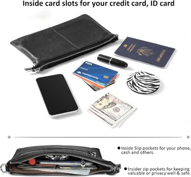 Жіноча сумка-клатч befen з натуральної шкіри, маленький кроссбоді, з RFID-блокуванням, блискавкою, плечовим ремінцем та ремінцем на зап&39ястя, чорного кольору